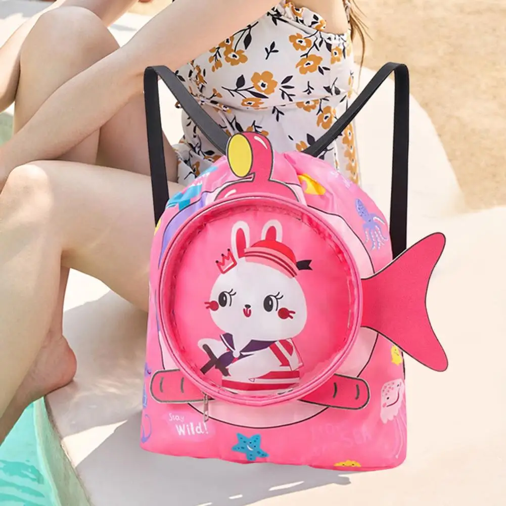 Kids Swim Bag Cartoon Printed Wet Dry Clothes with Shoes Goggles Storage Bags Pouch Backpack Waterproof Sports Storage Pouch