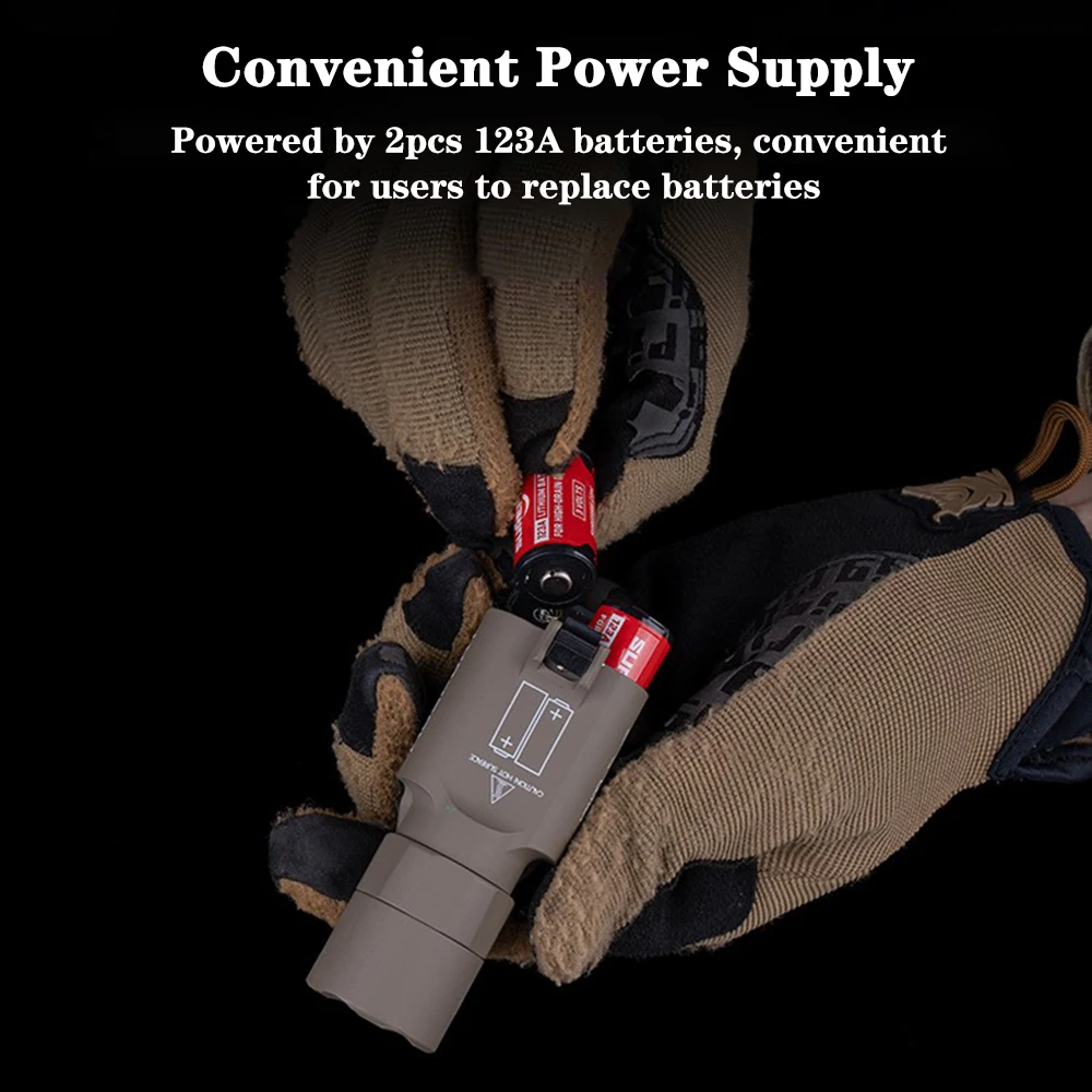 High Output Weapon Flashlight for Picatinny Rails, Tactical Accessories.WOSPORT X300U Flashlight, 800 Lumens, Hunting Flashlight