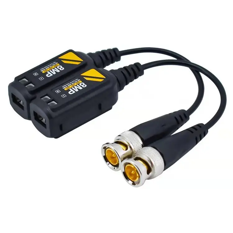 1 Pair BNC To RJ45 Passive Video Power + Audio Balun Transceiver for CCTV Camera 8MP CVBS AHD CVI TVI UTP Balun