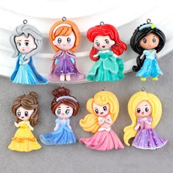 10Pcs Catoon Princess Resin Charms DIY Earrings Necklace Jewelry Decoration Pendants Making Children Fashion Handmade Art Hook