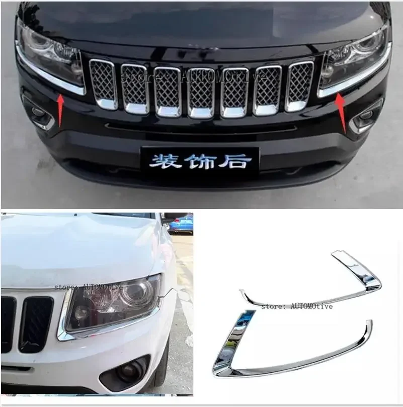 

Накладка на фару для бровей 2011-2015 для Jeep Compass, передняя фара автомобиля, наклейка на крышку, наклейка на фару для бровей, век