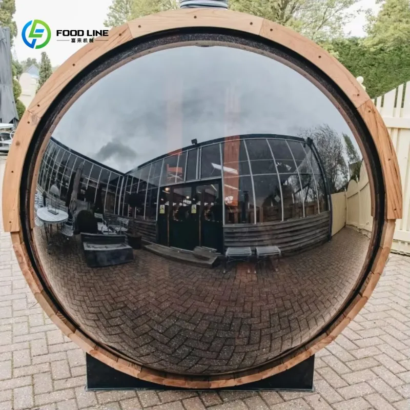 6 Person Red Cedar Panoramic Barrel Sauna Traditional Finland for Commercial Use Custom
