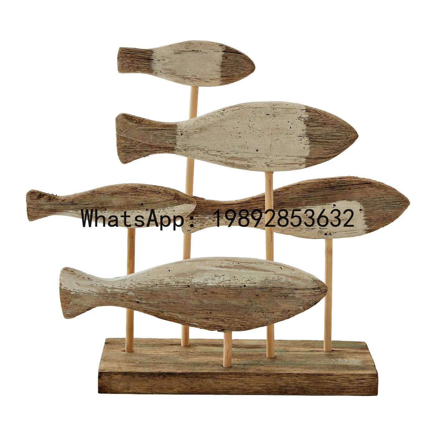 

PYJ Marine Style Hand-Carved Three-Dimensional Fish Mediterranean Tabletop Ornament