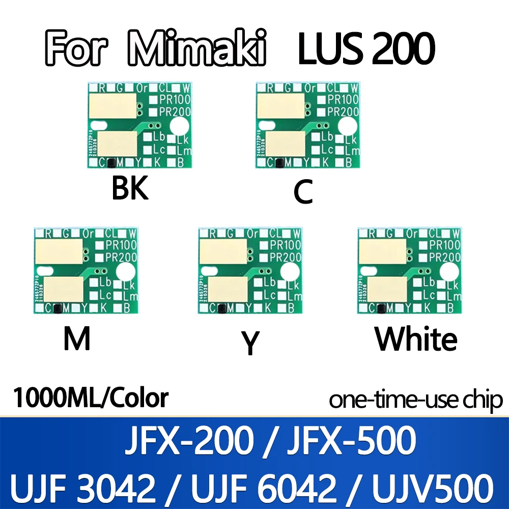 

Lus200 LUS200 Ink Chip for Mimaki JFX-200 JFX-500 UJF 3042 UJF 6042 UJV500 Ink Bottle disposable Chip BK C M Y White