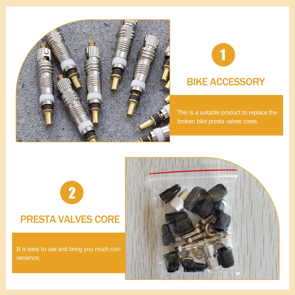 

Valves Core Set Stainless Steel Plastic Bike Tire Repair Tool Accessories for Mountain Bikes Tubeless Core Replacement