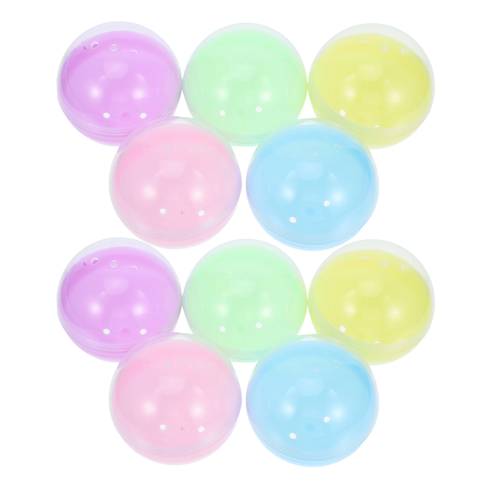 

50pcs Macaron Color Shells Translucent Round Capsules Hollow Clear Plastic Balls Prize Containers Empty DIY Vending