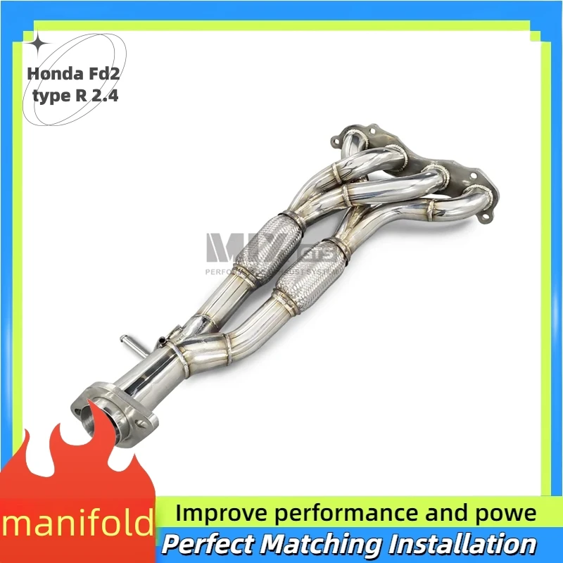 For Honda Fd2 type R 2.4 stainless steel exhaust pipe High flow displacement manifoldsection engine head modification downpipe