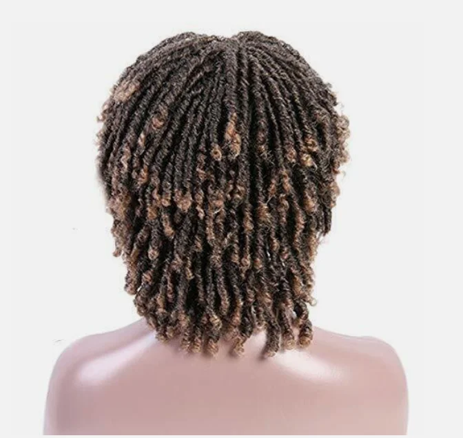 Frauen T1B/27 Dreadlock Perücke Kurze Afro Lockige Perücke Synthetische Haar Twist Perücke Täglich