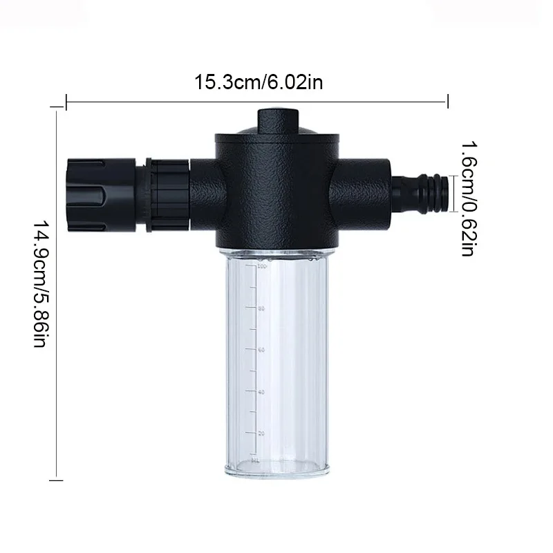 100ML pojemnik na wodę z pianki do mycia samochodu do czyszczenia pianki ogrodowy wąż ogrodowy akcesoria do sterowania zmiennym przepływem narzędzia