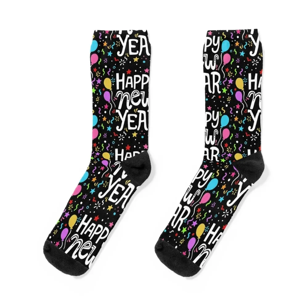 

Happy New Year Holiday Fireworks Celebration Gift Socks kawaii snow Lots Men Socks Women's