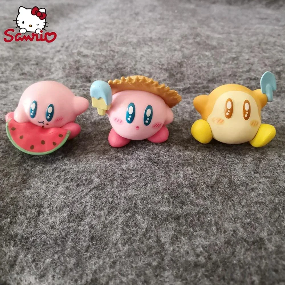 Figura de Anime Kirby Frozen, helado de sandía de verano, Estrella Kawaii, muñeca rosa, decoración decorativa para habitación, modelo de juguete de navidad, regalos