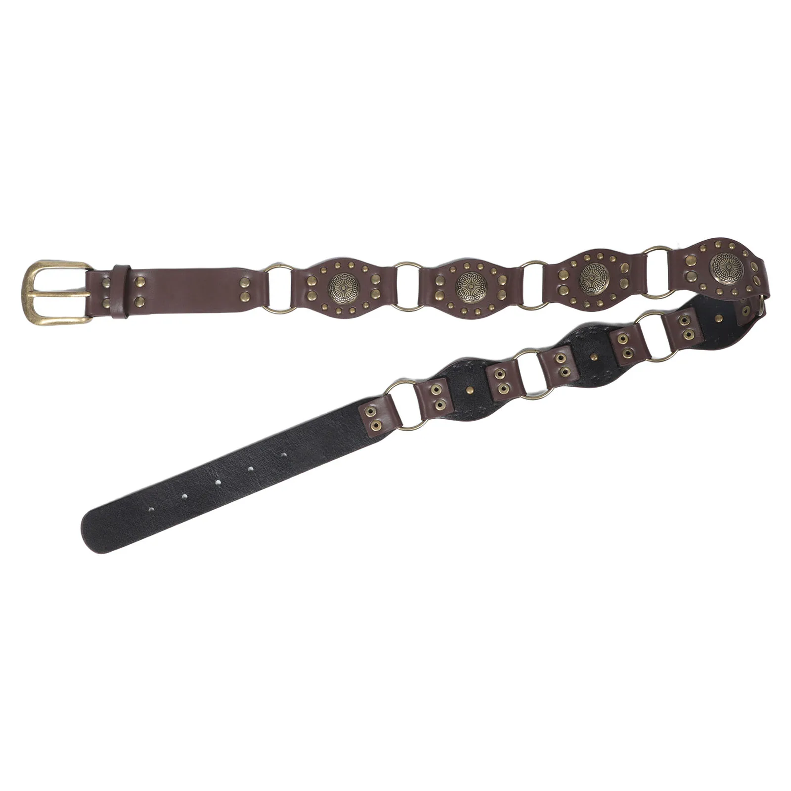 

Women Western Style Belt Vintage Cowgirl Brown Adjustable Carved Design Comfortable Boho Detachable Fashion Belts for Women