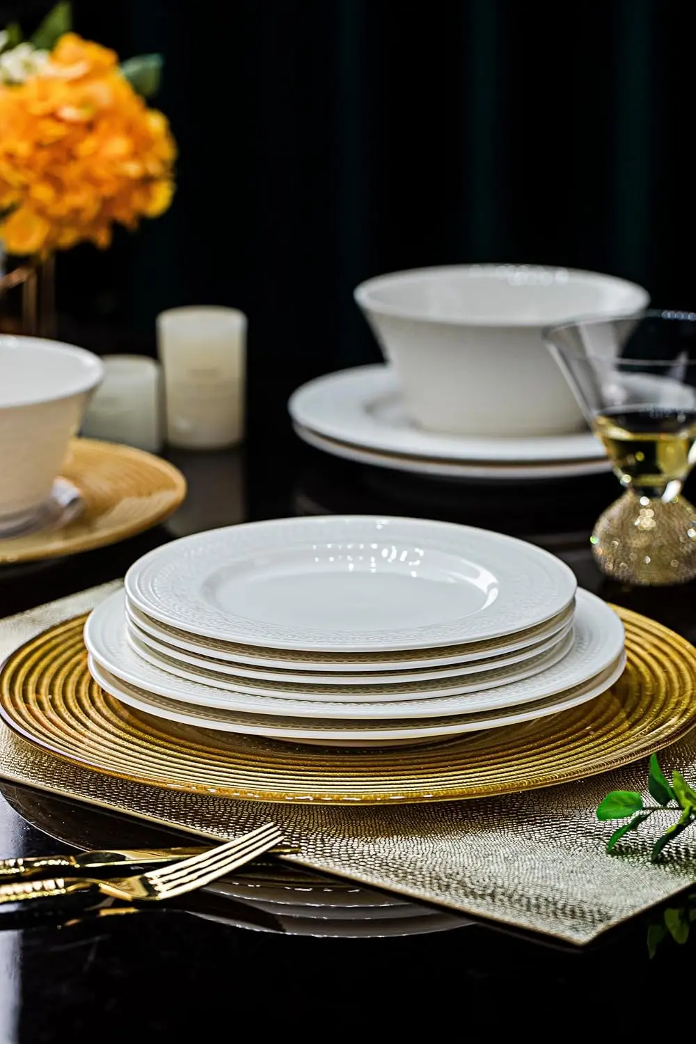 Набор керамической посуды из 12 предметов на 4 предмета — наборы керамических тарелок и кишечников, сделанный Колин, отпал, высокая пористая и плотность, плотный