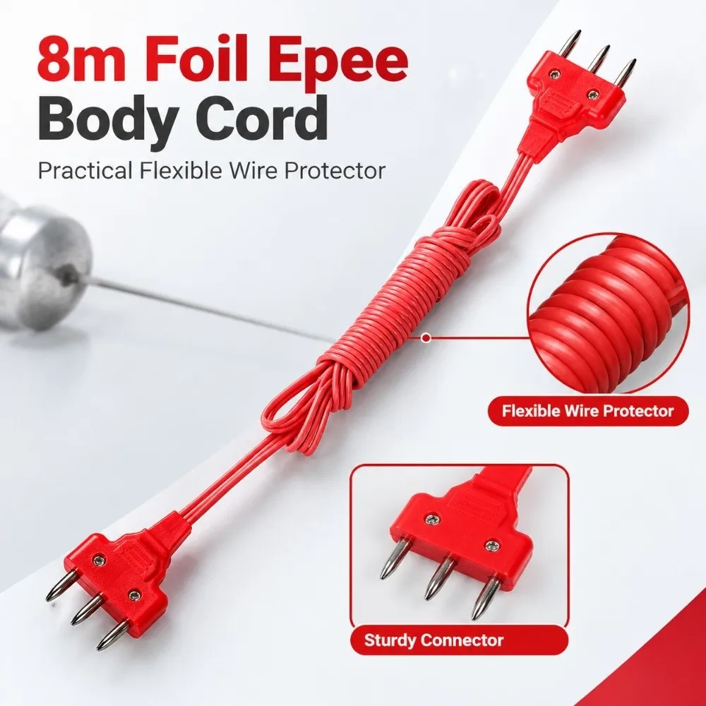 High Quality 1.8m Foil Epee Body Cord Multistyles General And Body Cord Break-Resistant Fencing Accessory For Face Guard