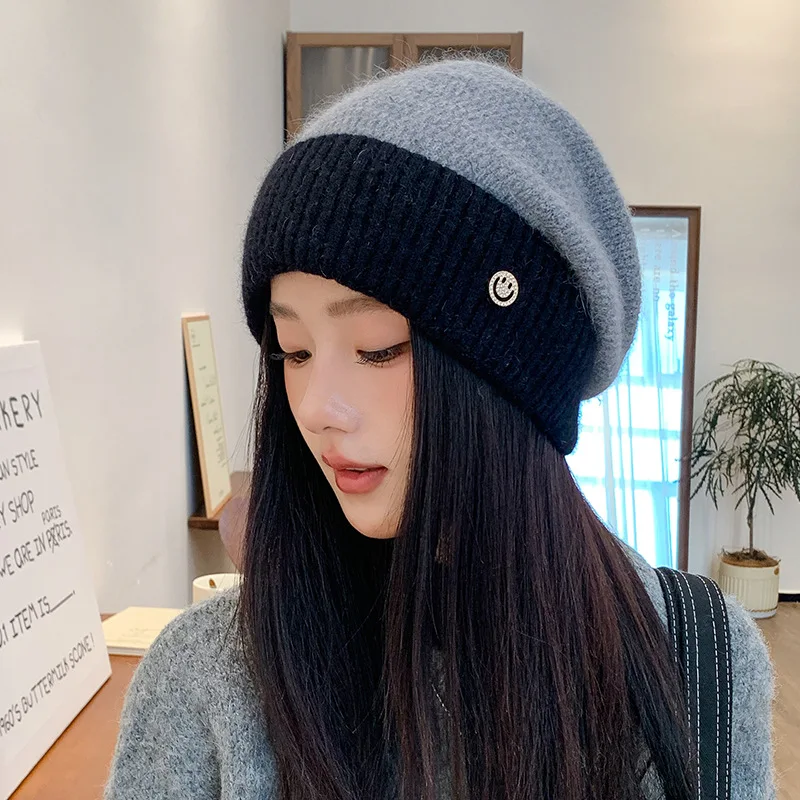 Autumn and winter hat female hundred fashion encrypted wool hat winter cycling warm windproof cold cotton cap