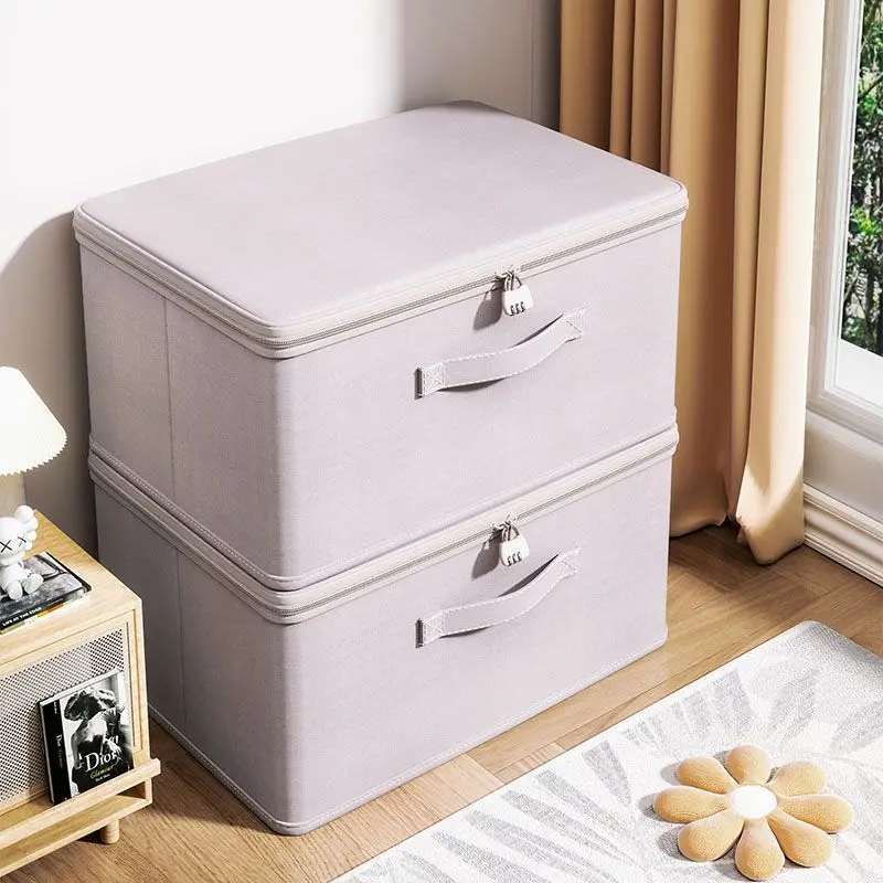 

Lockable storage box, washable foldable storage box, household privacy storage box closet organizer jordan 4 black cat