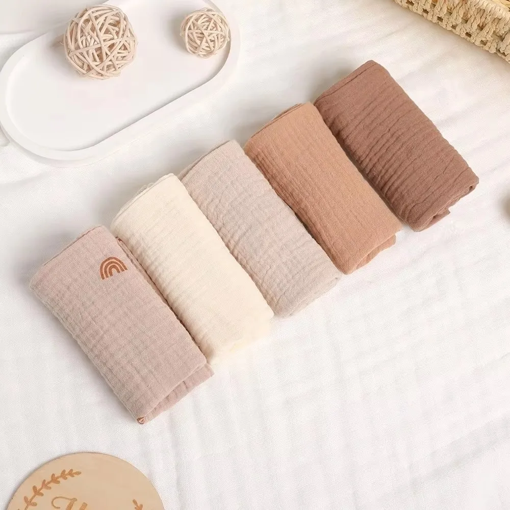 2/5Pcs New 4-Layer Pure Cotton Baby Cotton Washcloth Soft Gauze Cotton Square Towels Absorbent Baby Towels Newborn Burp Cloth