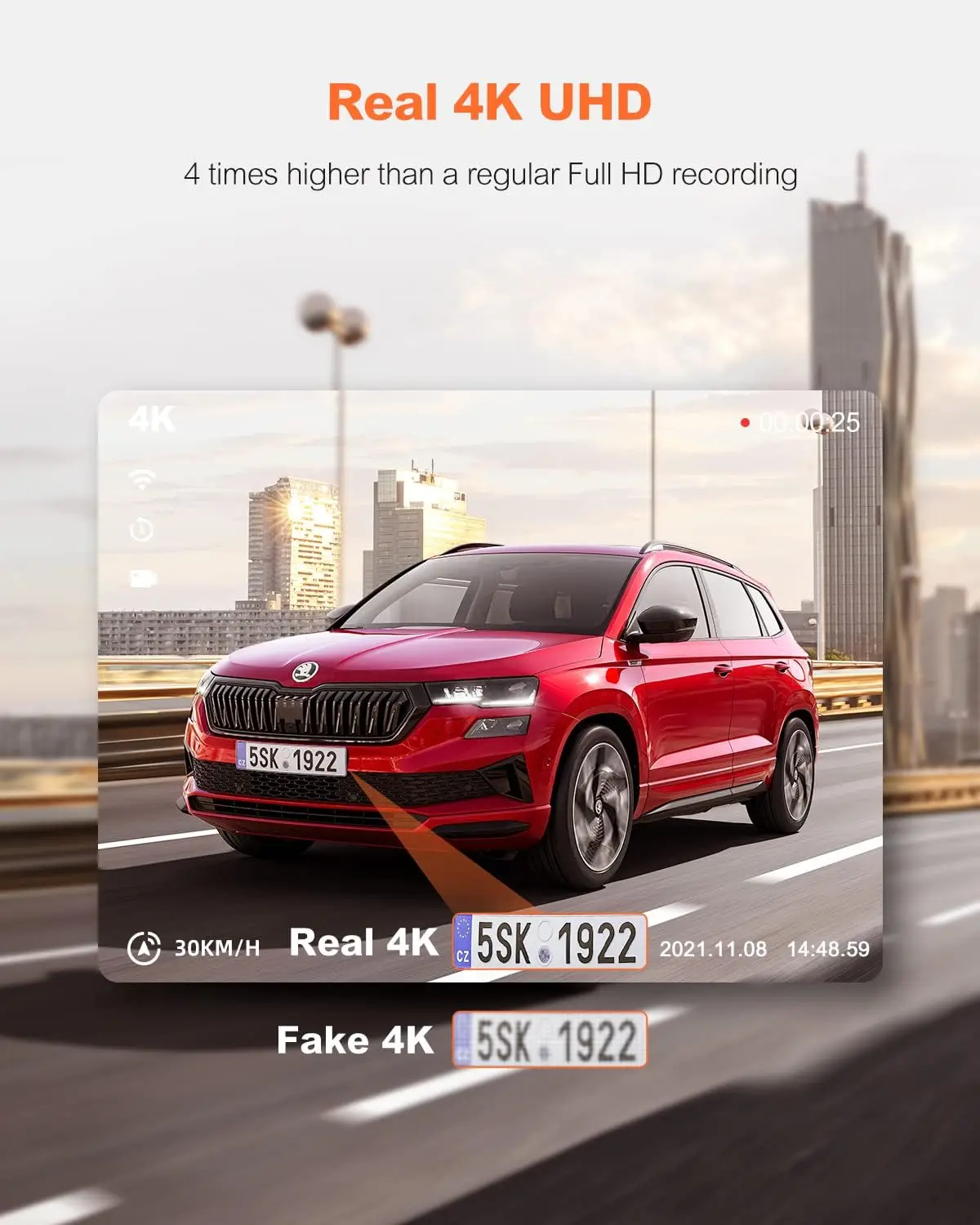 Real 4K Dash Cam 5G WiFi GPS 3 LCD Super Night Vision Car Camera 157 Wide Angle App Accident Record G Sensor Parking Mode 512GB