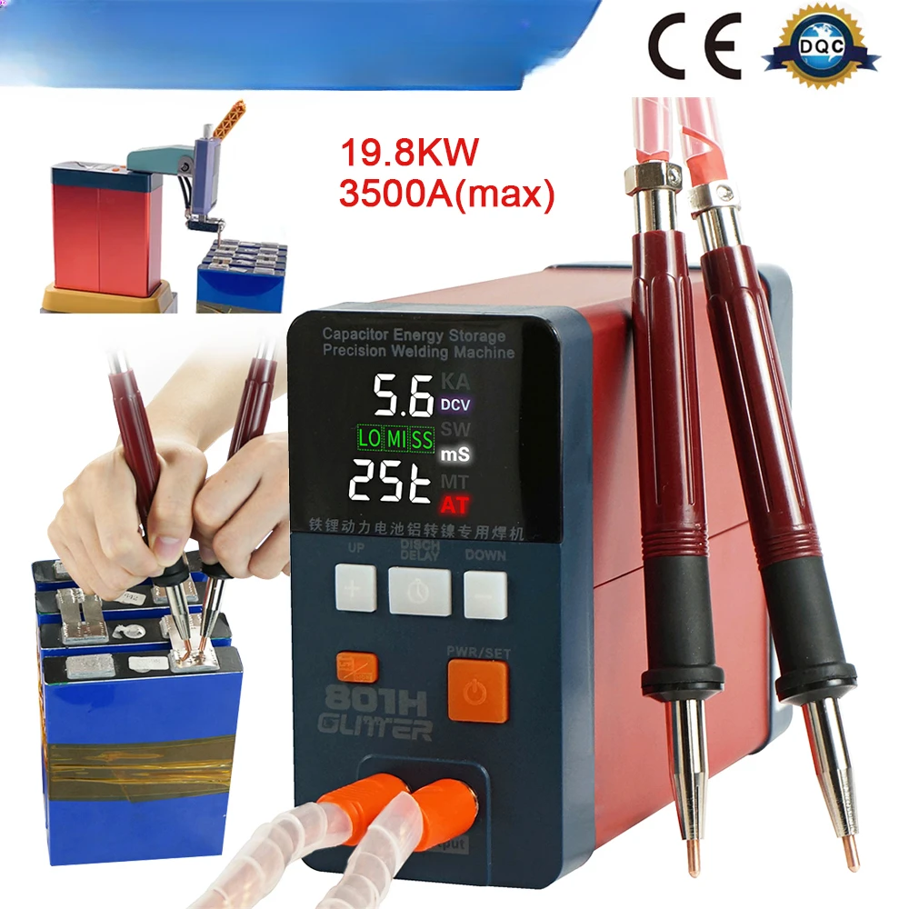 

GLITTER 801H Spot Welder 19.8KW 3500A High Current Pulse Spot Welding Machine For Aluminum Nickel Lithium Iron Phosphate Battery