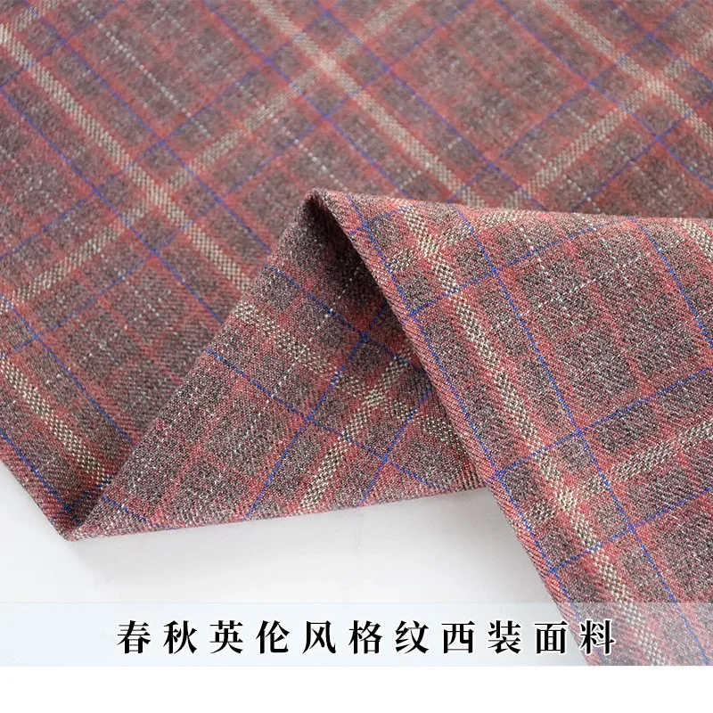 Spring and Autumn Winter Thick Plaid Suit Fabric Checkered Pants Skirt Business Wear