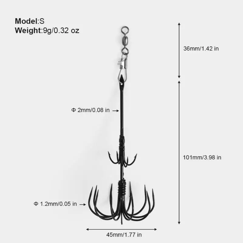 

R6FE Stainless Steels Squid Hook Squid Fishing Jig Double Fishing Jig Hook Fishings Squid Jig Hook Sea Fishing Hook Tackle