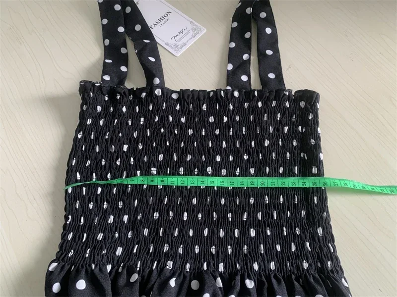 Damen Sommer Polka Dot Chiffon Langes Kleid Elegantes Quadratischer Ausschnitt Ärmelloses Kleid Lässige Damenkleider – Detail 11