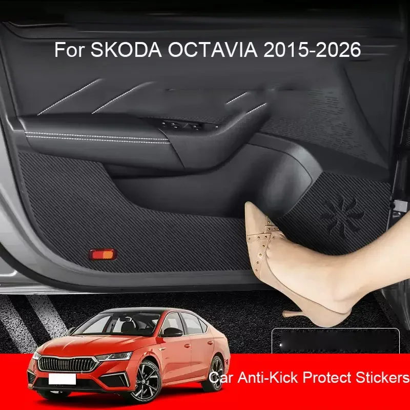 

Car B-Pillar Door Anti-Kick Protect Pad Auto Trunk Anti-Dirty Scratch Resistant Interior Accessory For SKODA OCTAVIA 2015-2026
