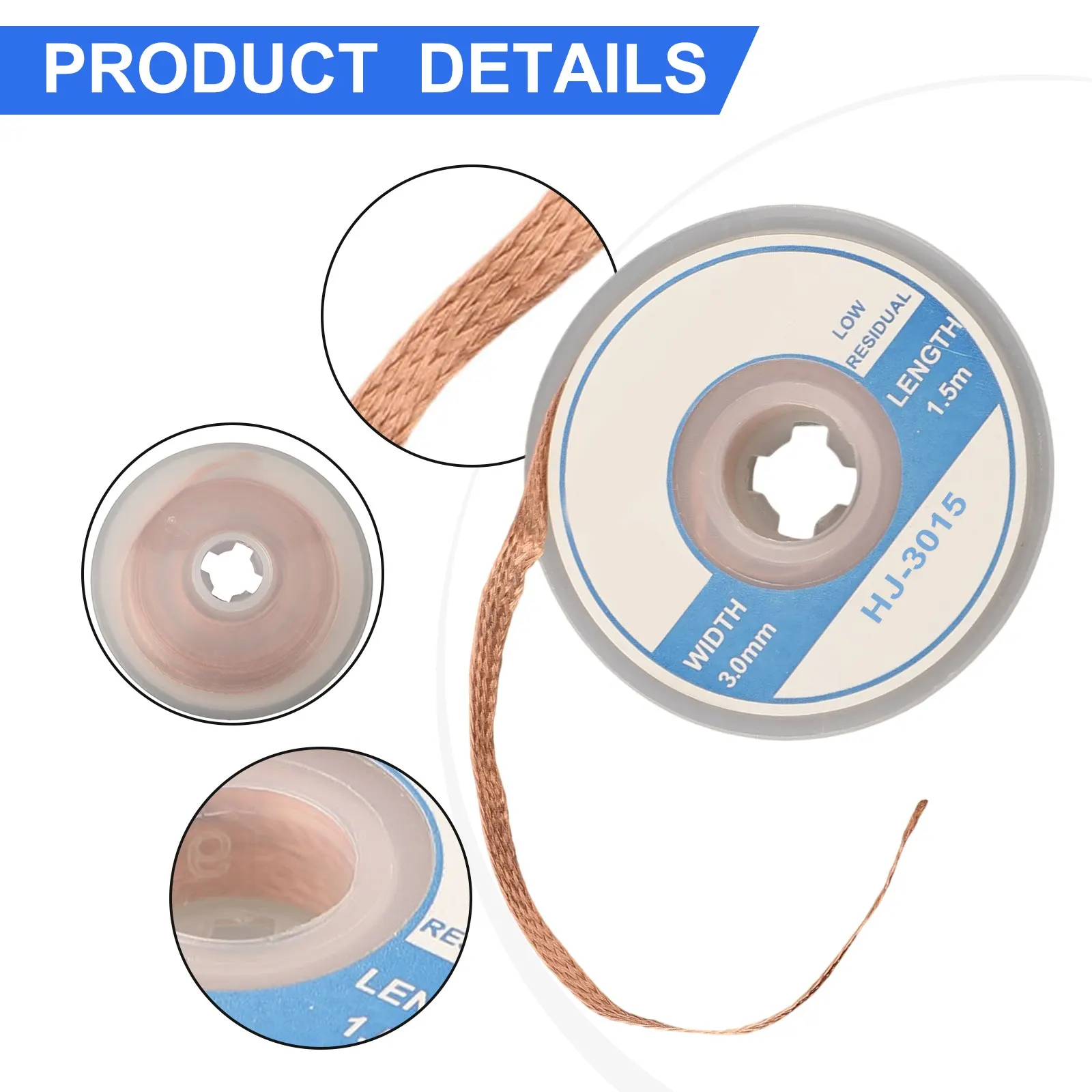 1 buah Desoldering Braid 1.5M panjang kabel las Desoldering Braid Solder Remover kawat alat perbaikan Aksesori pengganti