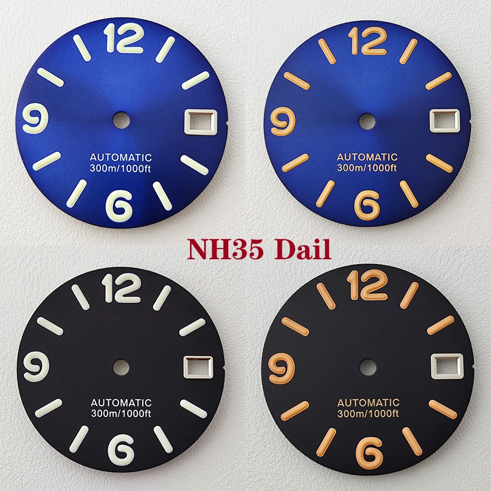 28.5mm  NH35 dial Super Green Luminous Watch Dial for NH35/ NH36 Movement Modified Dials Replacement Watches Accessories