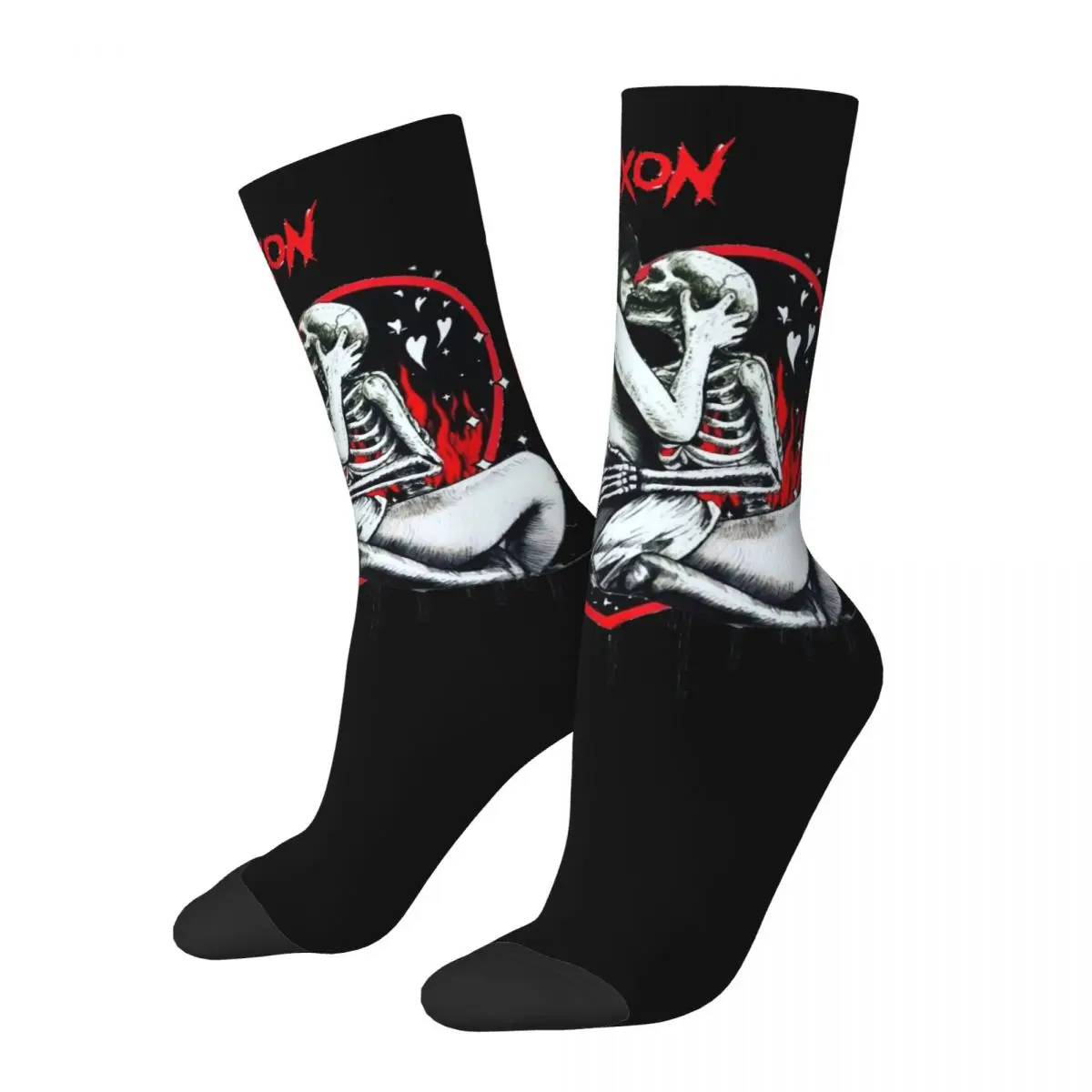 Saxon Kiss Crazy Men's compression Socks Unisex British Classic Metal Band Harajuku Seamless Printed Funny Novelty Crew Sock