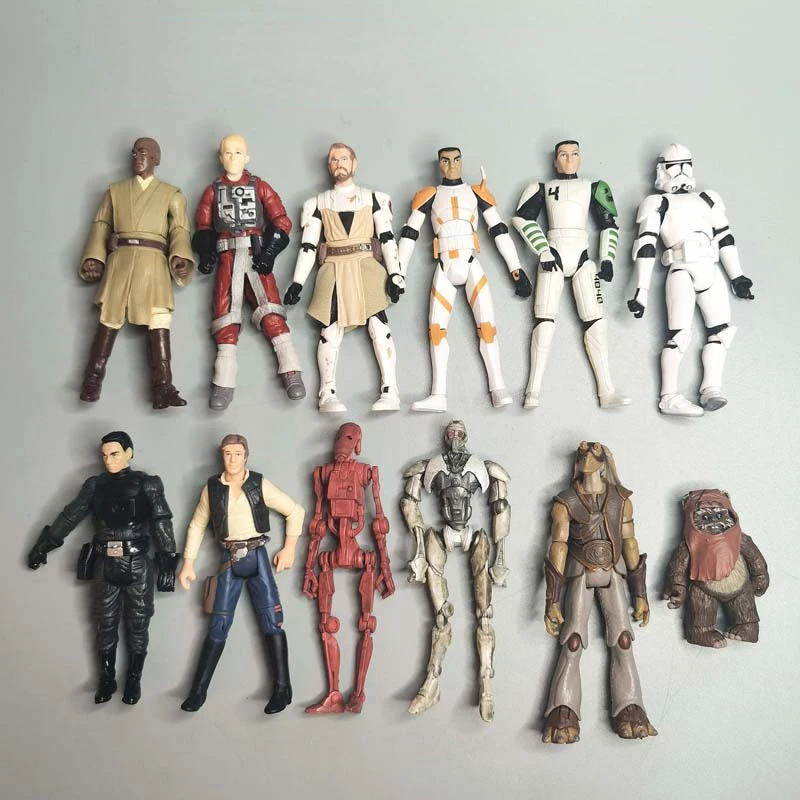 

Hasbro Star Wars Luke Skywalker Han Solo Leia Organa Solo Yoda Rey Imperial Stormtroopers Action Figures Joints Movable Dolls