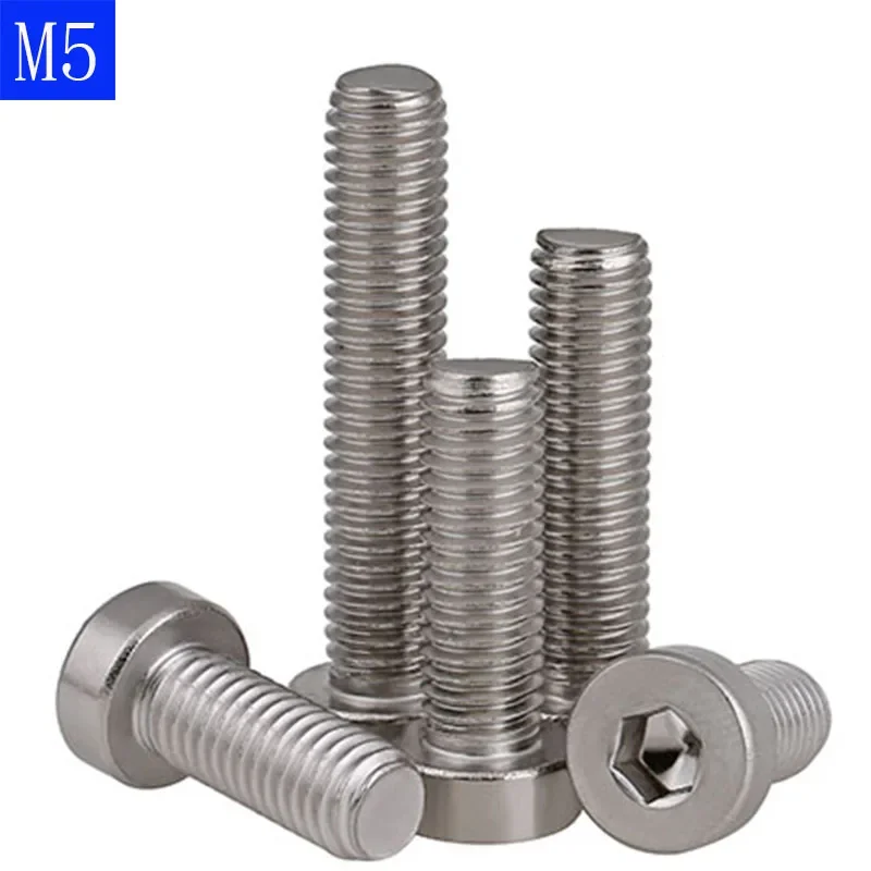 M5 x 0.8 5mm Low Head Allen Bolt Hex Socket Cap Screws A2 -70 304 Stainless Steel DIN 7984