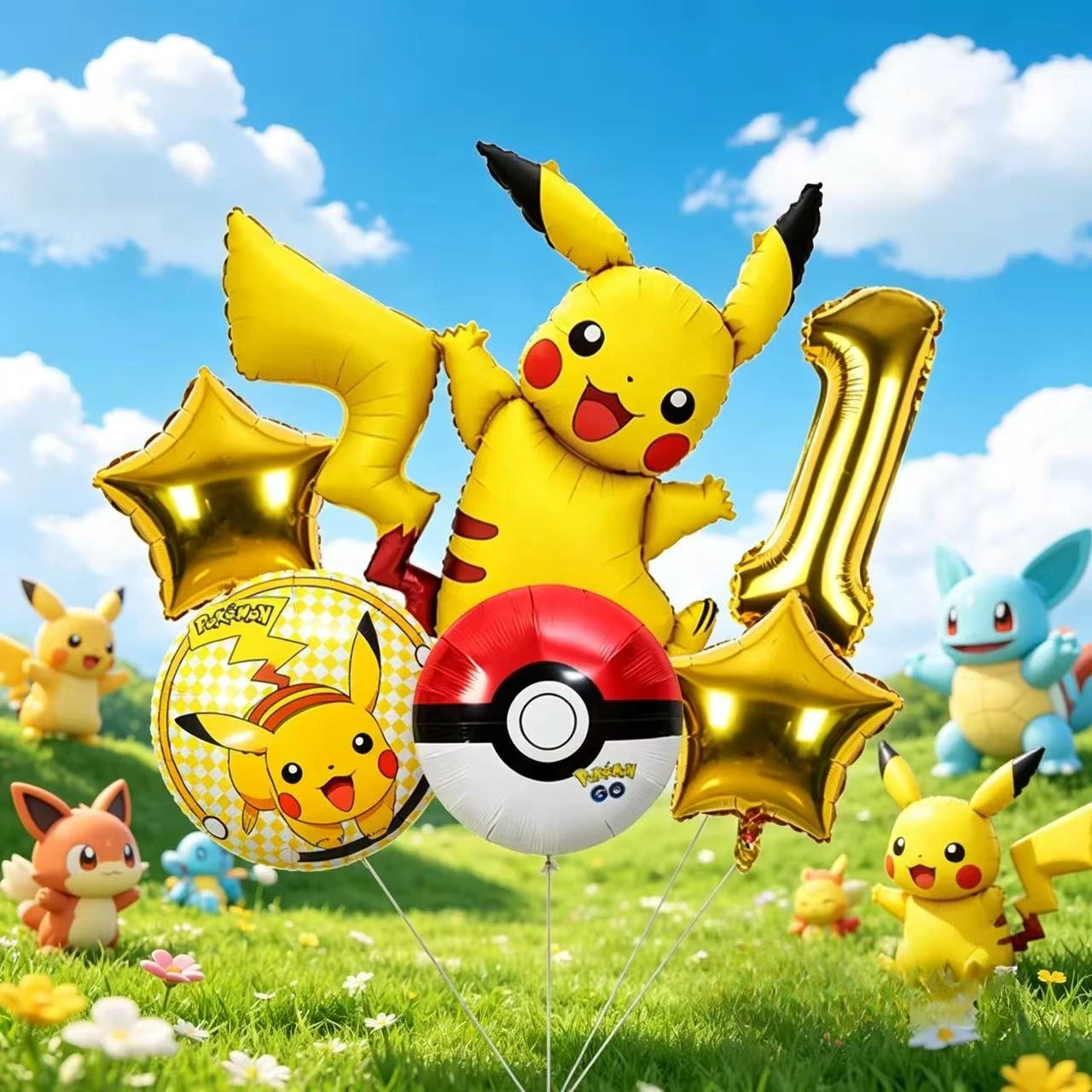 Pokéball Folienballon Pokemon Themen-Party Ballons Kindergeburtstag Party-Zubehör Dekoration