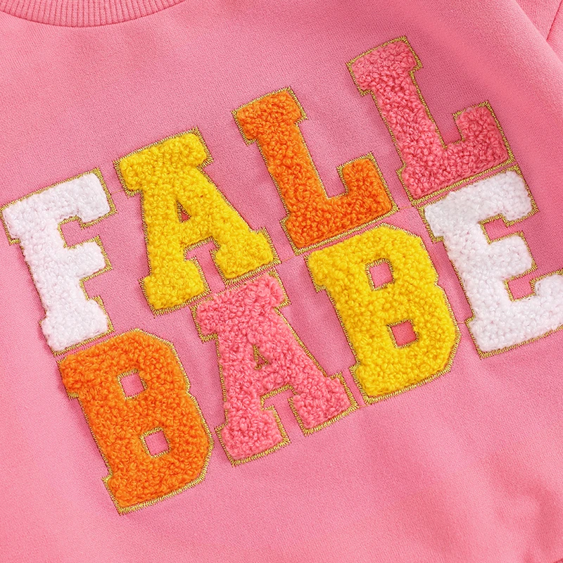 Sudadera con capucha para bebé, manga larga, cuello redondo, letras bordadas, ropa de otoño para niñas y niños