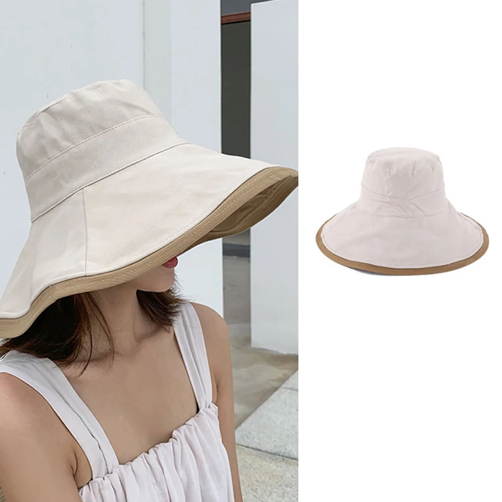 

Reversible Bucket Hat Women Sun Hat Cotton Hats Ladies Accessories Beach Visor Wide Brim Floppy Gardening Outdoor Spring Summer