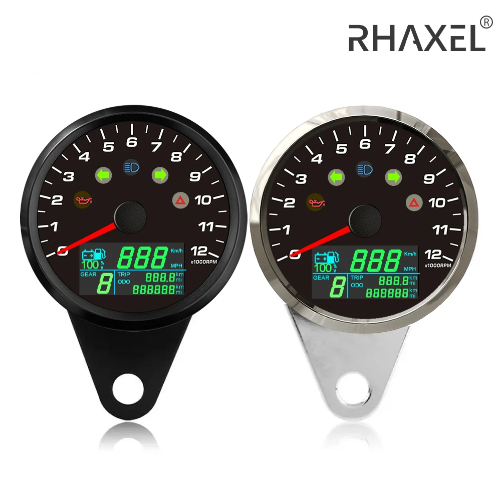 

RHAXEL 85mm Speedometer GPS 0-299km/h MPH Gauge with Tachometer 12000RPM for Truck RV ATV Fuel Level Gauge Voltmeter 12V 24V