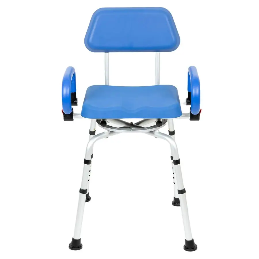 

ILG638 Swivel Pivoting Shower Chair for Bathtub and Shower with Padded Seat, Back and Arms, and Adjustable Height , Blue