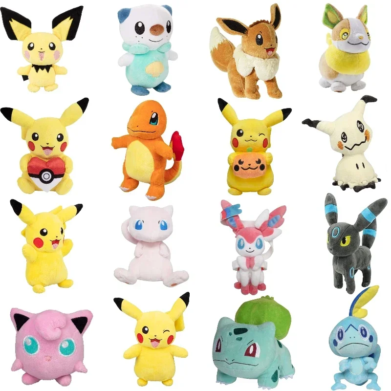 

20-28cm Pokemon pikachu Plush Lovely Pokemon Juvenile Version Evolution Toy Hobby Collection Doll Kawaii Gift for Girl