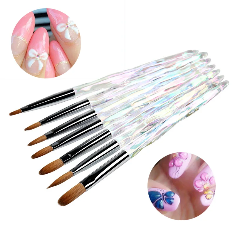 

Kolinsky Sable Nail Brush Acrylic Nail Art Brush Pen For Powder Manicure Nail Extension Tools Carving Pen Gel Builder Brushes