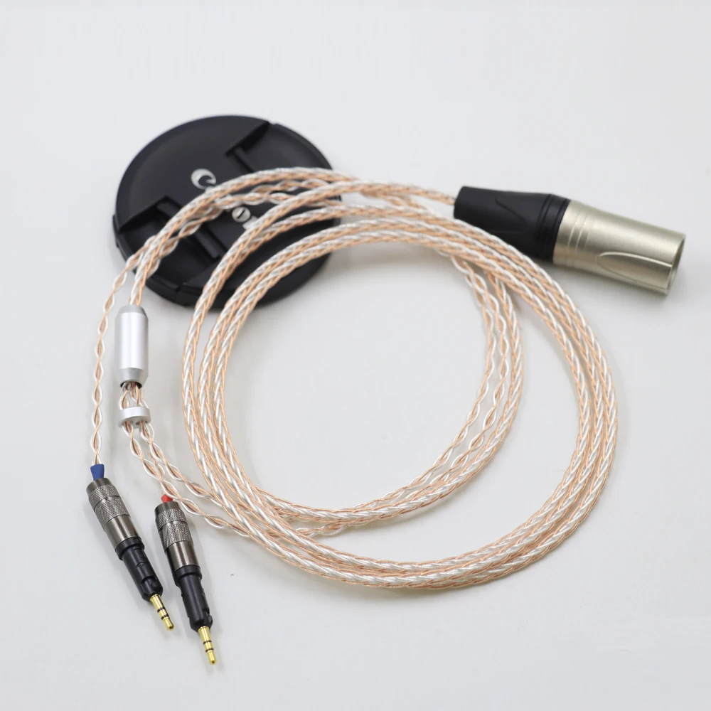 スペアパーツヘッドフォンケーブル,シルバーと銅のシングルクリスタル,Technica ATH-R70X r70x r70x5のアップグレード交換コード,イヤホン