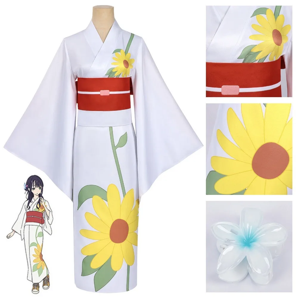 

Cosmic Princess Kaguya Kaguya Kimono Cosplay Costume Sunflower Print Women Anime Outfit Comic Con Halloween Stage Performance