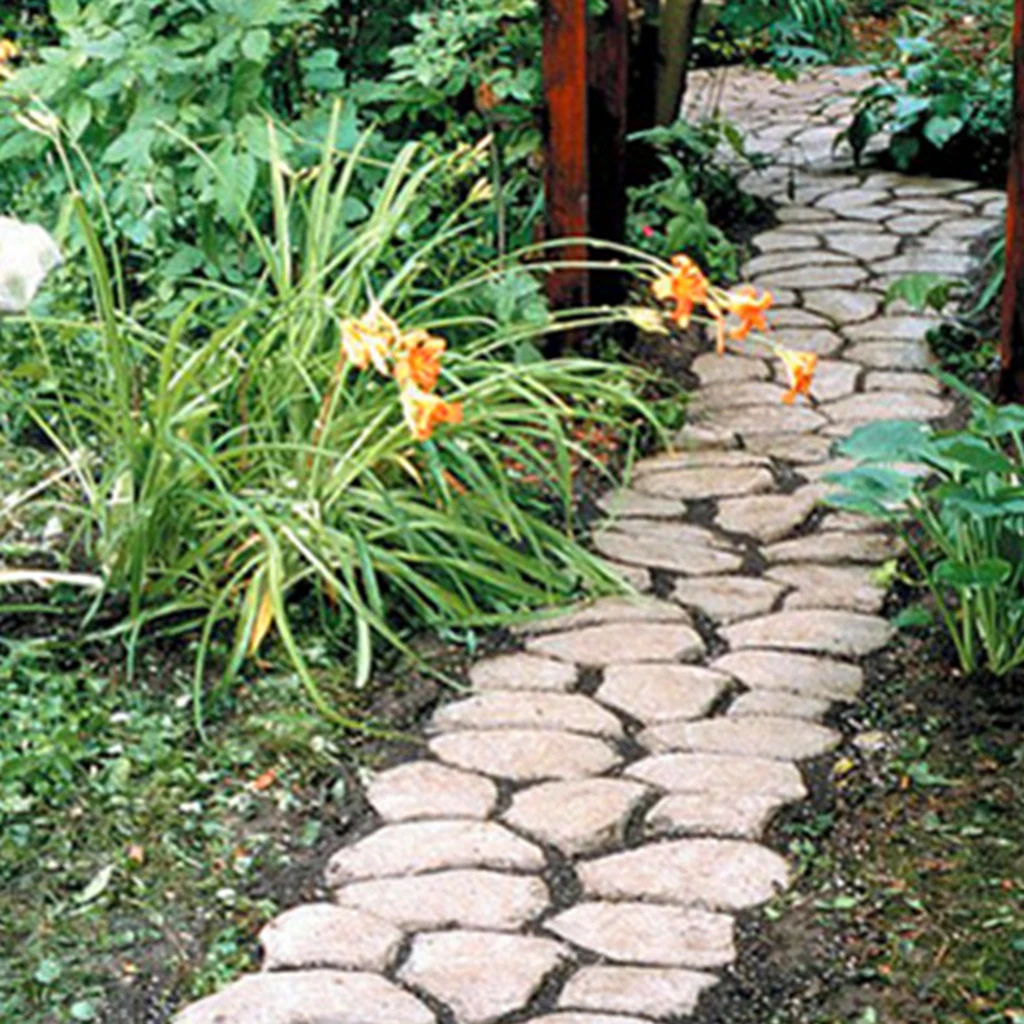 DIY Stones Shaper Paving Mold Plastic Concrete Mould for Garden Path Patio Walkway Decoration