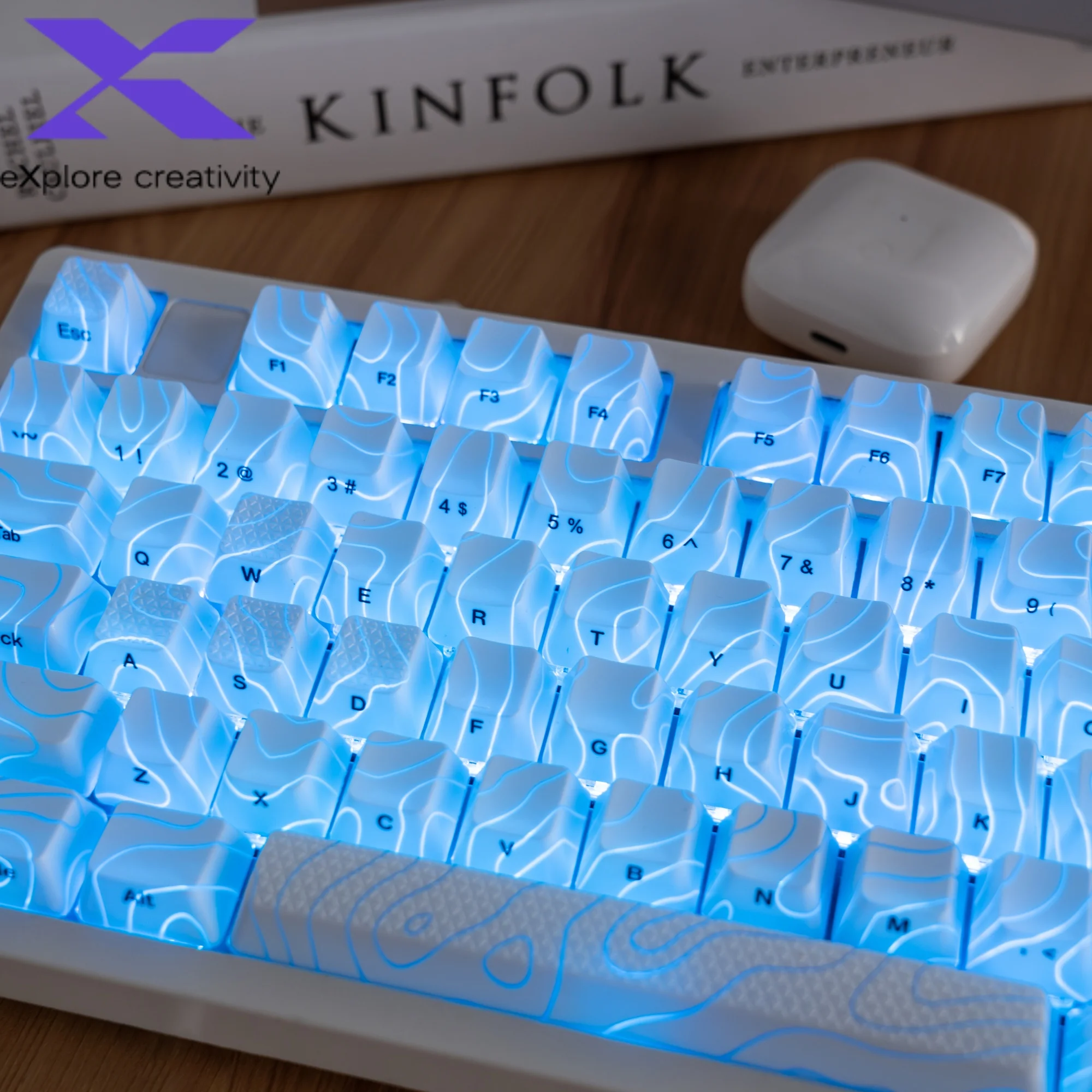 XVX Topographic New Version Pattern Shine-Through OEM Profile IMD-Tech Keycap Set 118 keys