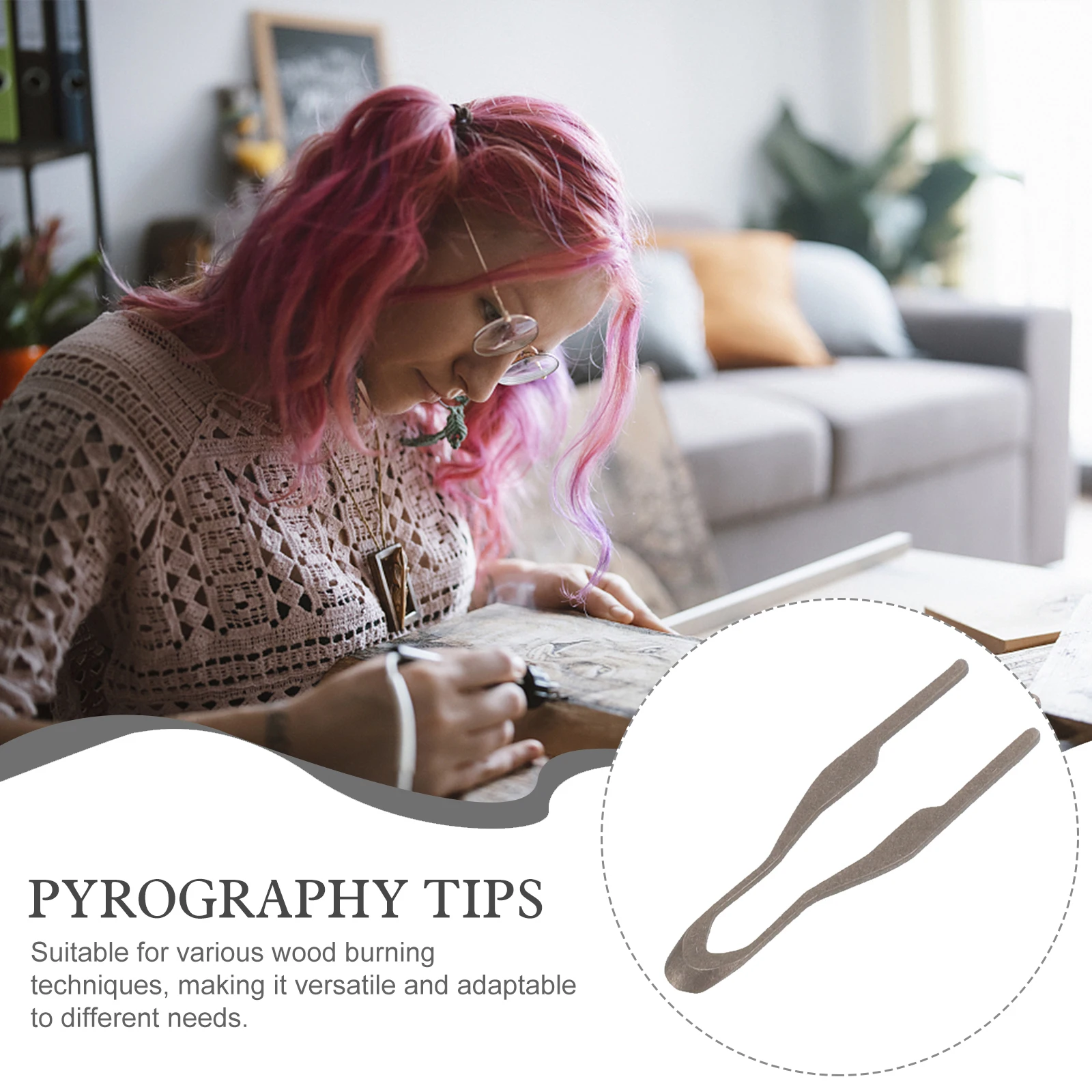 Wood Burning Tips Pyrography Pen Nibs 5mm Standard Round Durable Compatible Machines DIY Craft Tools Replacement Parts