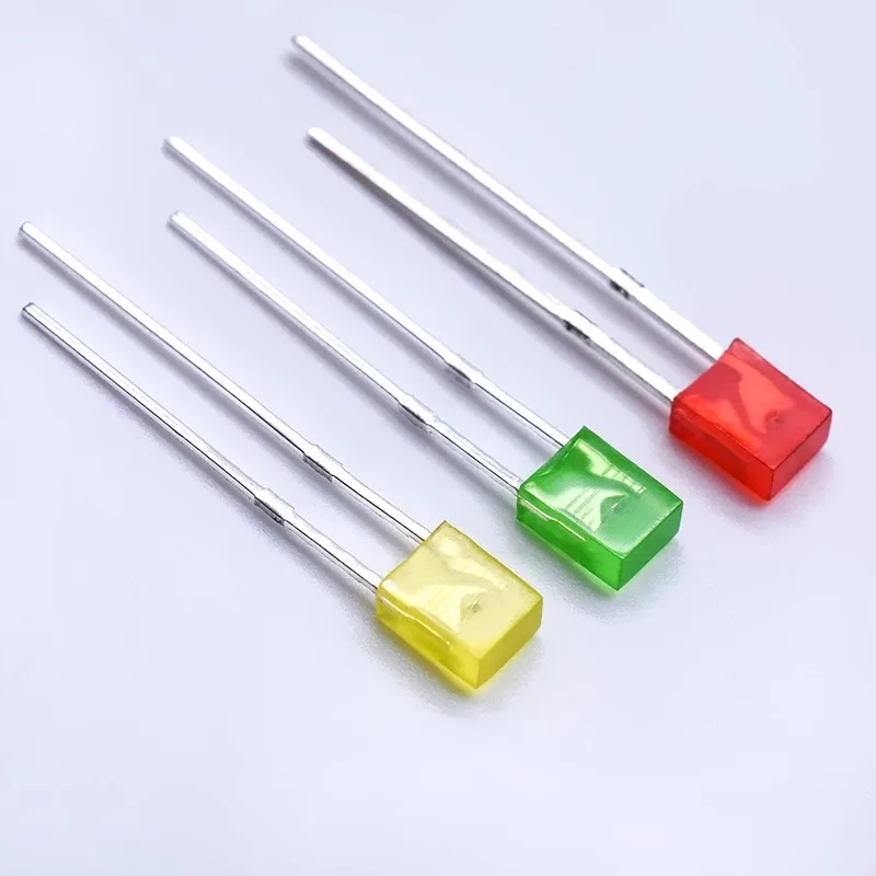 20pcs Square Ultra Bright LED 2*3*4mm Transparent Light Emitting Diode Lamp 2x3x4mm Blue Red Emerald-green Yellow White