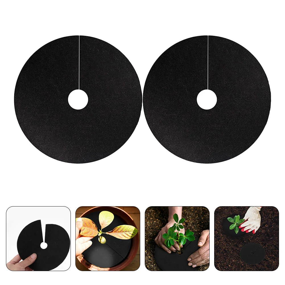 30pcs Tree Base Cover Root Barrier Non Woven Fabric Tree Root Control Mat Barrier Sheet Non Woven Tree Cover Rings Plant Protect