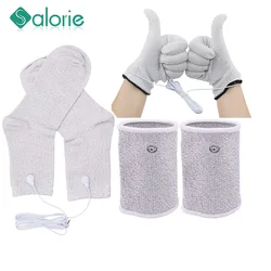 TENS EMS Eletrodo Luva Elétrica, Sock Bracer Cable, Fibra Condutiva de Prata para Massagem Corporal, Almofadas Saudáveis, Fisioterapia