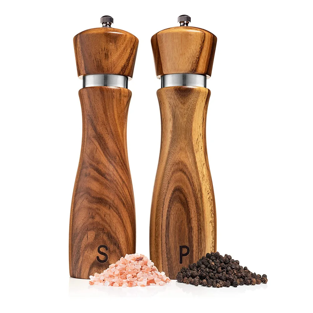

Деревянные шейкеры для соли и перца, ручные мельницы для специй, регулируемый керамический сердечник, универсальный инструмент для приправ для приготовления пищи на кухне