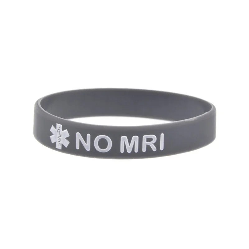 50 Stück, kein MRT-Gerät, Implantat, Silikonarmband, für den täglichen Gebrauch, Reisen, Outdoor-Aktivitäten, medizinische Warnung, Armband, 4 Farben. – Detail 7
