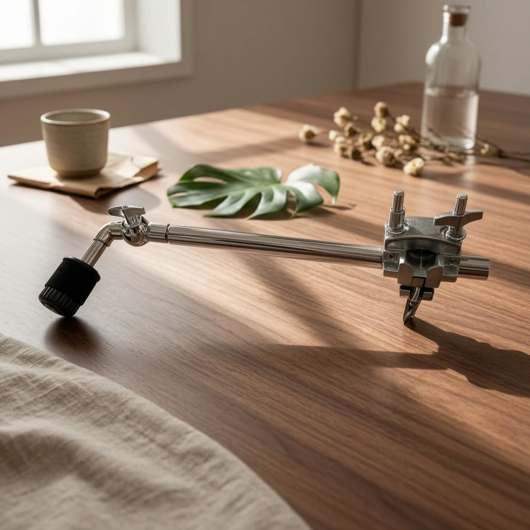 Drum Hardware Clamp with Cymbal Rod Compact Cymbal Mount with Multi-Function Clamp Percussion Accessory Easy to Install
